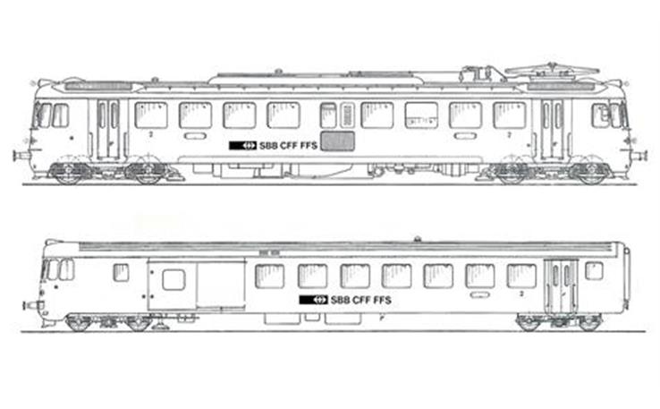 Piko 94161 E-Triebwagen RBe 4/4 + BDt Steuerwagen grün/rote Front SBB, Spur N