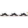 PIKO 94400 3 Panzertransportwagen mit 3 Panzer 68 olive ohne Tarnlackierung, Spur N