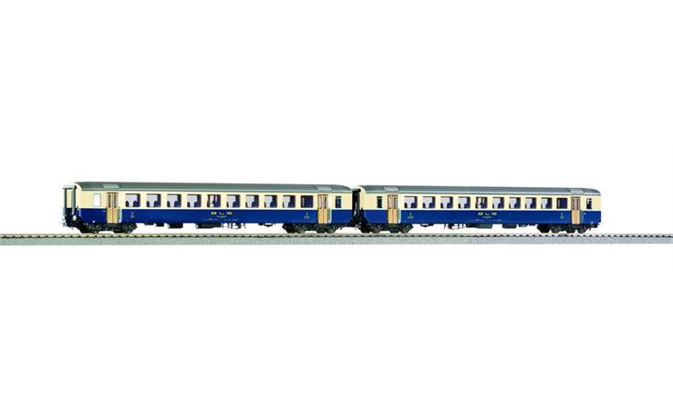 PIKO 96096 EW I Personenwagen Set 2-tlg mit Mittelschrift und Handgriffen BLS, H0 DC