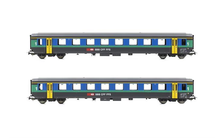 PIKO 96797AC Personenwagen Set 2-tlg EW I Papagei 1. Kl. SBB, H0 AC