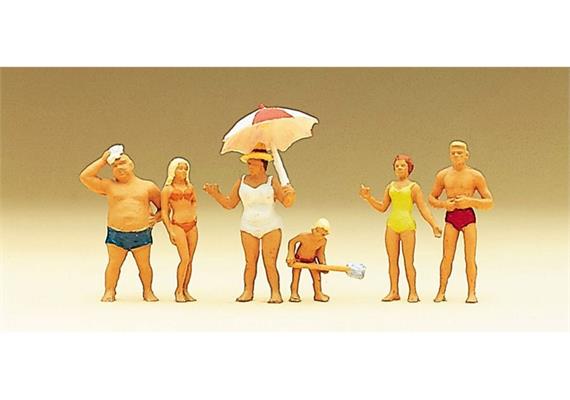 Preiser 10283 Familie Krause am Strand, Set mit 6 Figuren