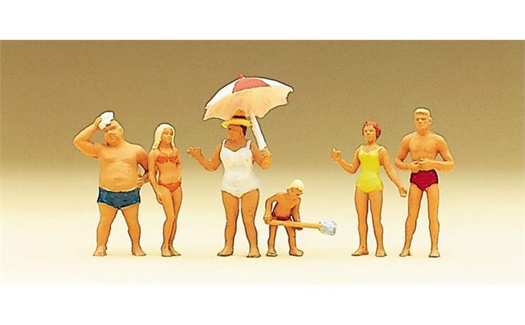 Preiser 10283 Familie Krause am Strand, Set mit 6 Figuren