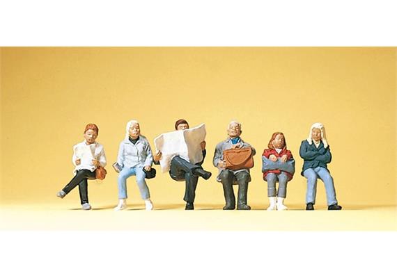 Preiser 10412 Sitzende Reisende, Set mit 6 Figuren