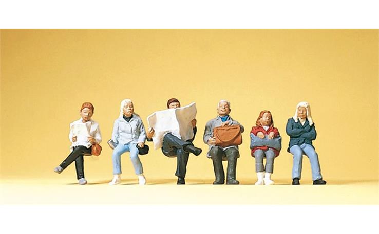 Preiser 10412 Sitzende Reisende, Set mit 6 Figuren