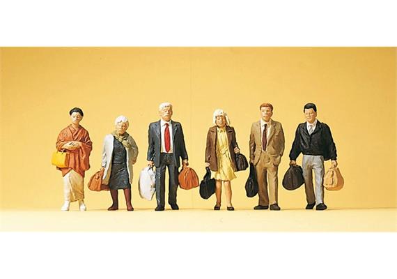 Preiser 10413 Gehende Reisende, Set mit 6 Figuren