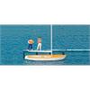 Preiser 10678 Segler, Weste anlegend, Segelboot Korsar 1/87