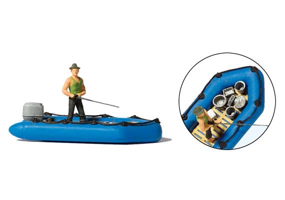 Preiser 10687 Angler im Schlauchboot
