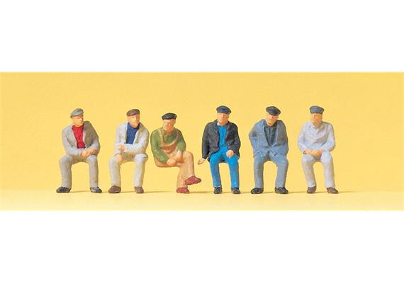 Preiser 14084 Sitzende Arbeiter, Set mit 6 Figuren