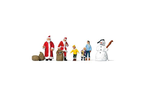 Preiser 79226 Weihnachtsmann, Kinder, Schneemann, 1/160