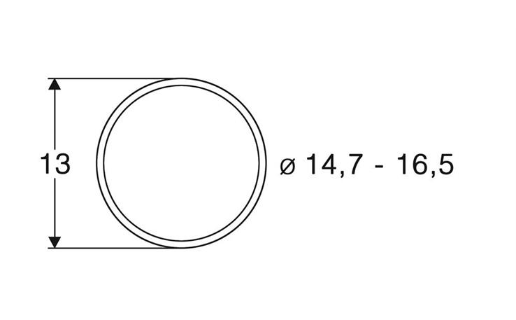 Roco 40071 Haftringsatz 14,7 bis 16,5 mm, 10 Stk.