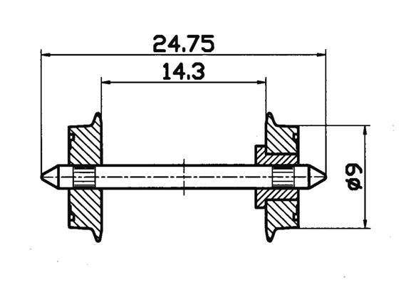 Roco 40194 DC-NEM-Normradsatz, 9mm, 2 Stk.