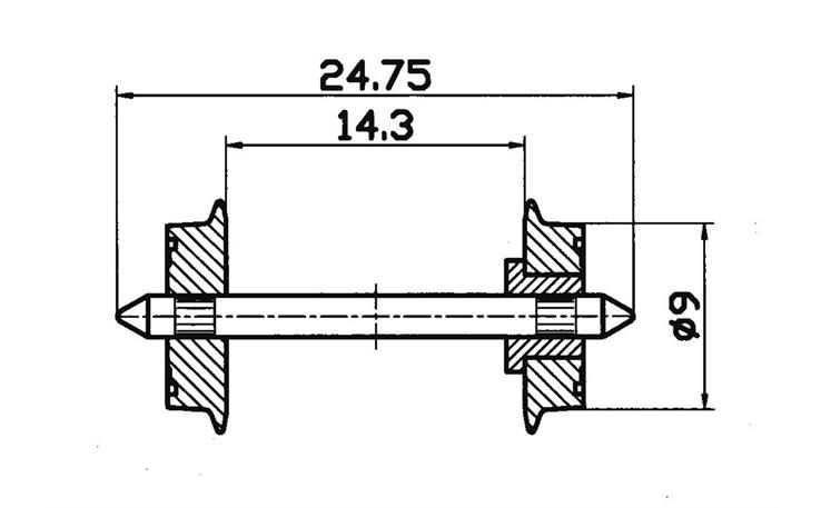 Roco 40194 DC-NEM-Normradsatz, 9mm, 2 Stk.