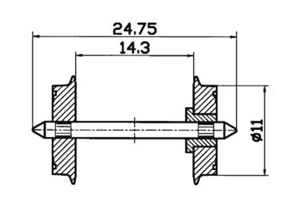 Roco 40198 H0-Normradsatz für Gleichstrom, einseitig isoliert, 11mm