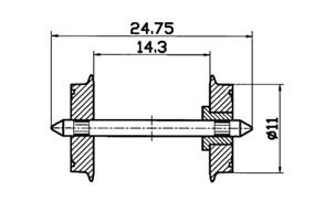Roco 40198 H0-Normradsatz für Gleichstrom, einseitig isoliert, 11mm