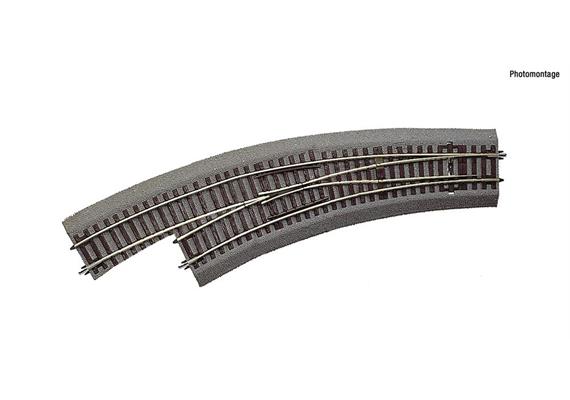 Roco 42572 Bogenweiche links Radisu 3/4 mit Bettung, H0