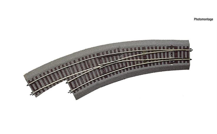 Roco 42572 Bogenweiche links Radisu 3/4 mit Bettung, H0