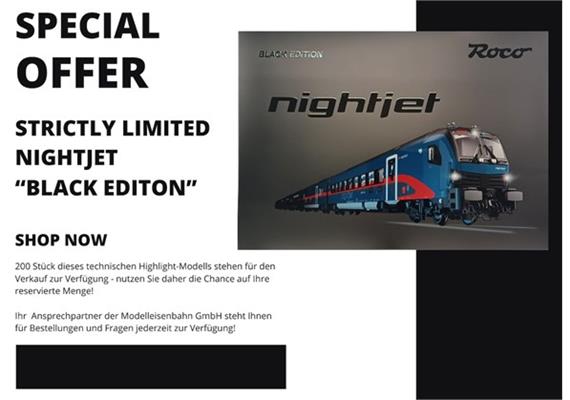 Roco 5510005 Nightjet-Wagenset 7-tlg Black Edition ÖBB, H0 DC Digital Sound