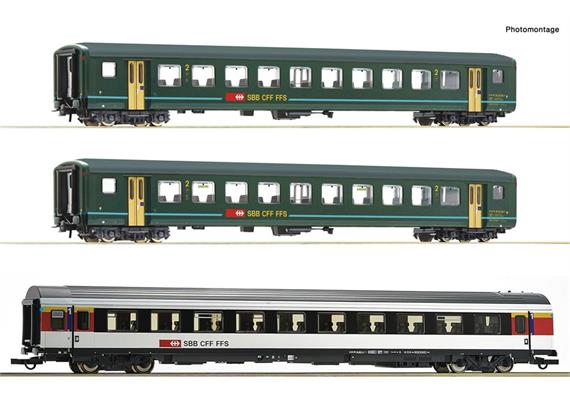 Roco 6200022 Set 1: EW II Personenwagen-Set 3-tlg "Bözberg Interregio" SBB, H0