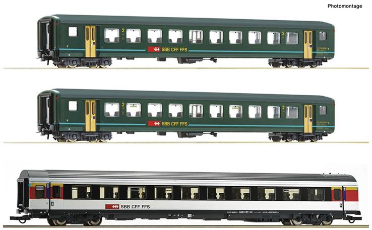 Roco 6200022 Set 1: EW II Personenwagen-Set 3-tlg "Bözberg Interregio" SBB, H0