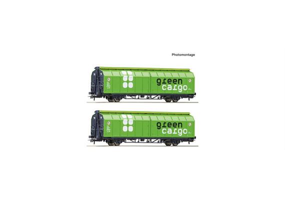 Roco 6600114 2er Set Schiebewandwag. Green Cargo