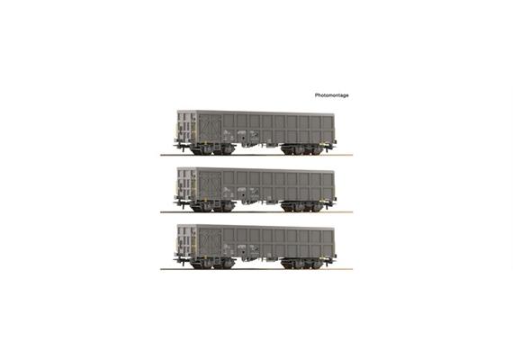 Roco 6600203 3er Set offene Gueterwag. SNCF