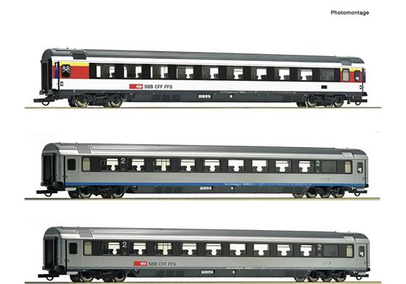 Roco 74022 EuroCity-Wagen Set 3-tlg EC 7 SBB, H0 - Set 2