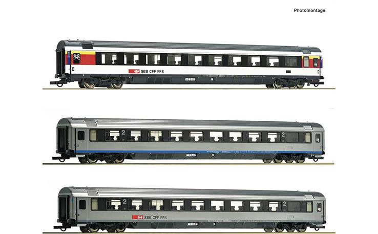 Roco 74022 EuroCity-Wagen Set 3-tlg EC 7 SBB, H0 - Set 2