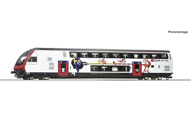 Roco 74718 Doppelstock-Steuerwagen Ticki Park 2. Kl. IC 2020 REFIT SBB, H0 DC Digital