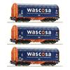 Roco 76009 Schiebeplanenwagen-Set 3-tlg Gattung Shimmns der Wascosa, H0