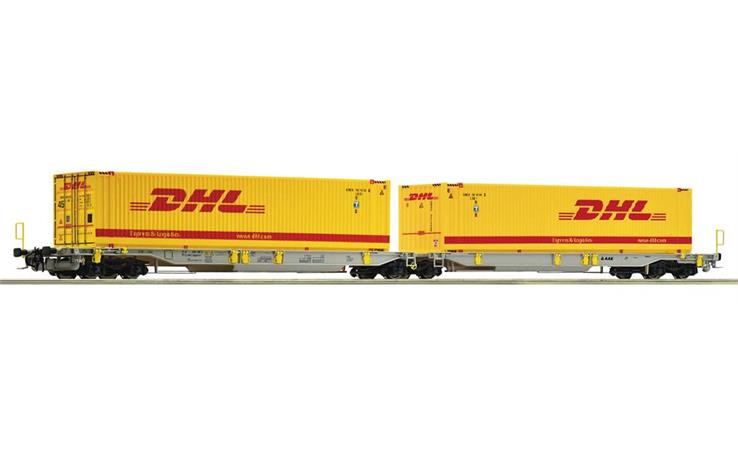 Roco 76421 Doppeltaschen-Gelenkwagen "DHL" AAE, H0