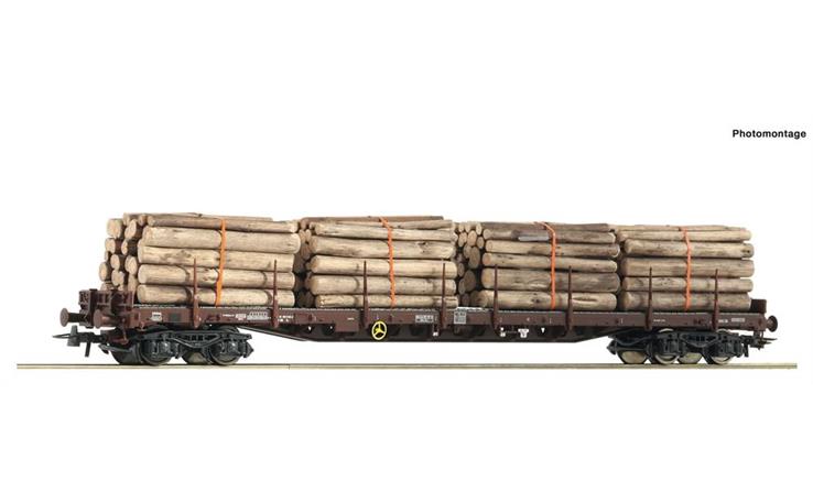 Roco 76574 Rungenwagen Rs mit Holzbeladung SBB, H0