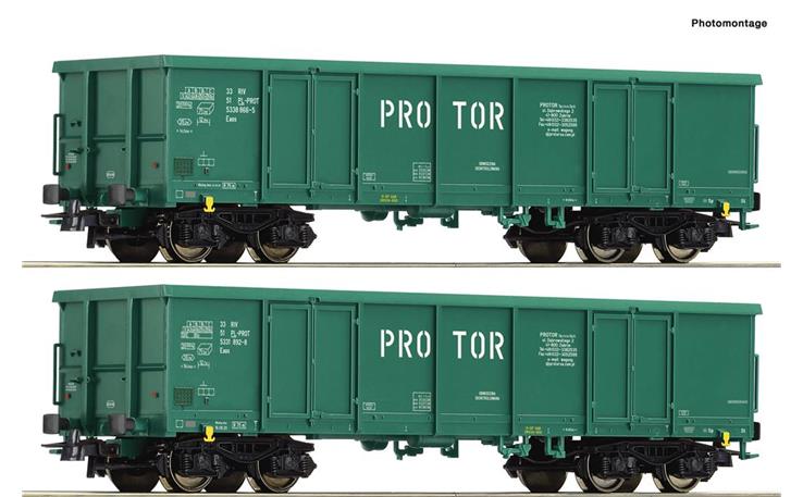 Roco 77032 Offene Güterwagen Set 2-tlg "PROTOR", H0