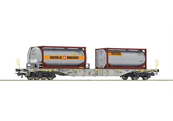 Roco 77340 Containertragwagen "Bärtschi" Gattung Sgns AAE, H0