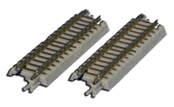 Rokuhan 7297024 Gleis gerade, 55 mm mit Anschlussblende - 2 Stück im Blister