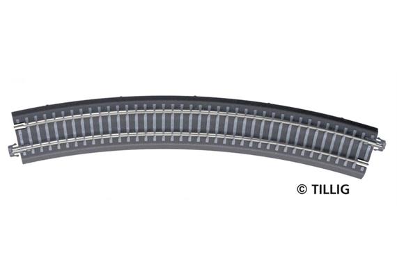 Tillig 83770 Bettungsgleis grau Gleisstück R31, Gebogenes Gleis R396 mm / 30°