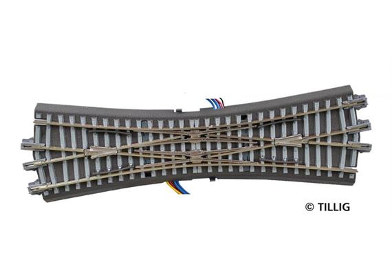 Tillig 83790 Bettungsgleis grau Doppelkreuzungsweiche mit Antrieb