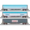 Trix 15375 Schiebeplanenwagen-Set "Mineralwassertransport" SNCF, Spur N