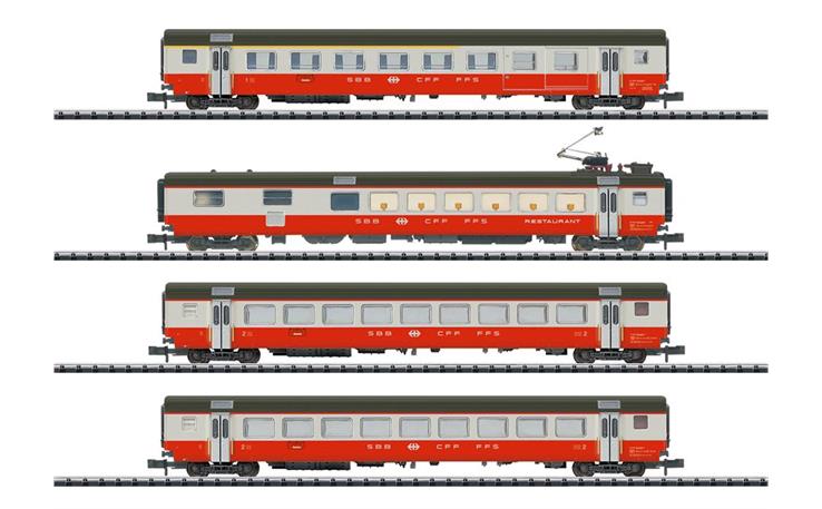 Trix 18720 Personenwagen-Set 4-tlg Swiss Express Set A SBB, Spur N