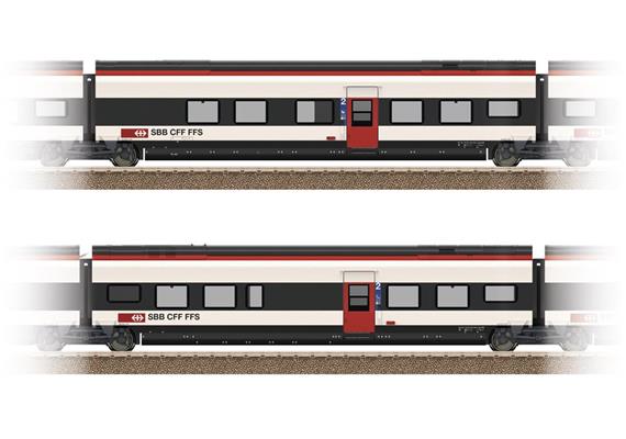 Trix 23281 Ergänzungswagen-Set 1 zum RABe 501 Giruno SBB, H0 DC