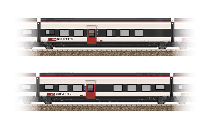 Trix 23282 Ergänzungswagen-Set 2 zum RABe 501 Giruno SBB, H0 DC