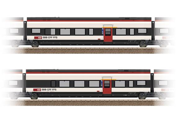 Trix 23283 Ergänzungswagen-Set 3 zum RABe 501 Giruno SBB, H0 DC