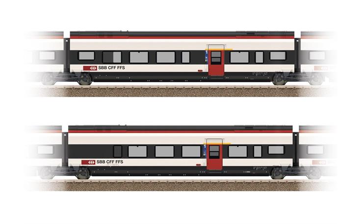 Trix 23283 Ergänzungswagen-Set 3 zum RABe 501 Giruno SBB, H0 DC