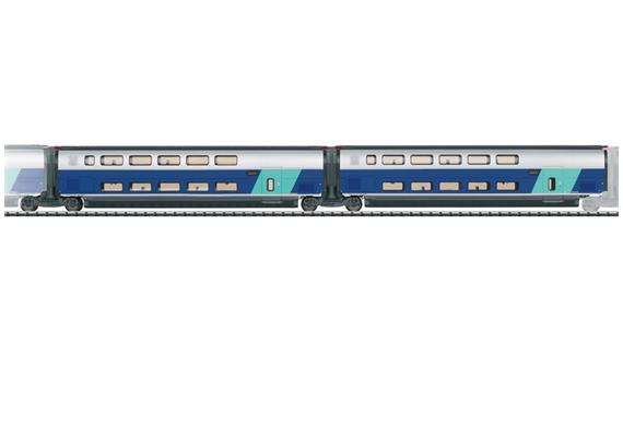 Trix 23488 Ergänzungswagen-Set 2-lg zu TGV Duplex SNCF, H0 DC