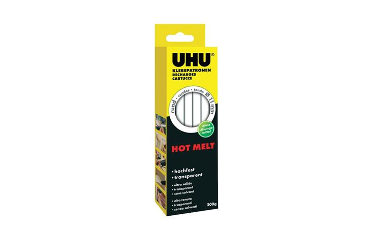 UHU 47865 Klebepatronen LOW MELT transparent-elastisch 200g