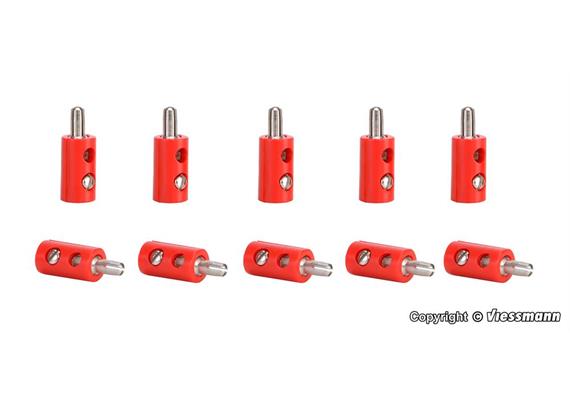 Viessmann 06871 Querlochstecker rot, 10 Stk.