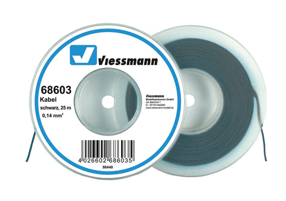 Viessmann 68603 25 m Kabel, 0,14 mm², schwarz