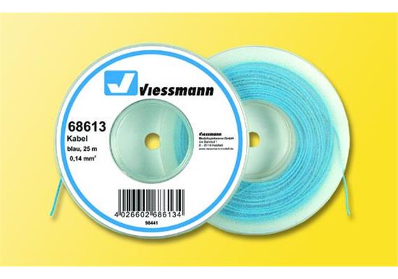 Viessmann 68613 25 m Kabel, 0,14 mm², blau