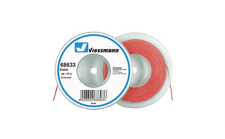 Viessmann 68633 Kabel 25 m, 0,14 mm², rot