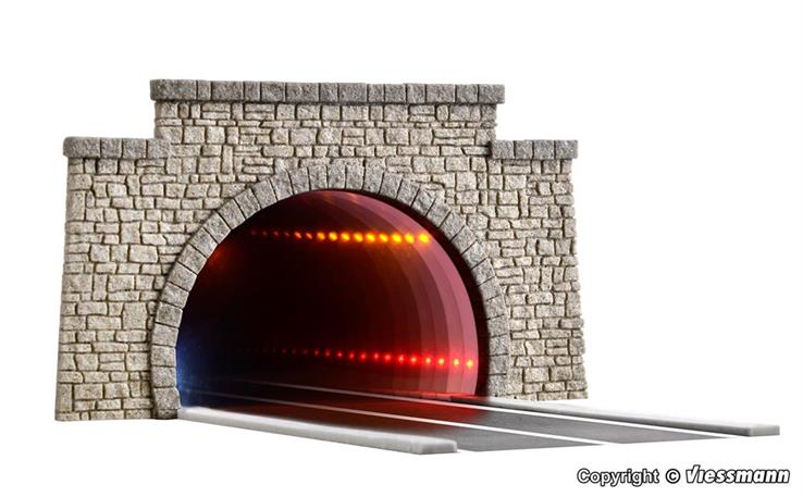 Viessmann V 05097 Strassentunnel, klassisch mit LED Spiegeleffekt und Tiefenwirkung, H0