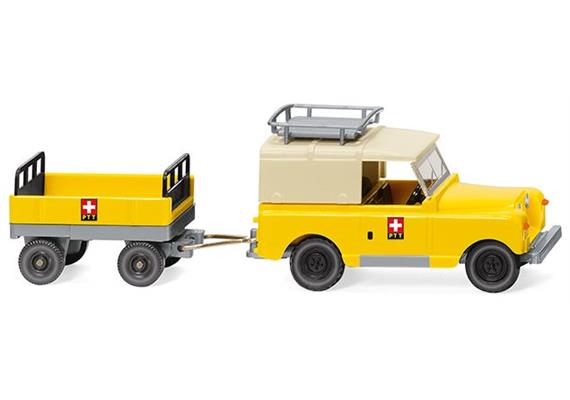 Wiking 10005 Land Rover mit Anhänger "PTT" (CH) 1/87